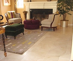 Living room stone tile floors, marble flooring, design and installation