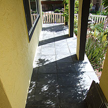Patio and porch stone tiling, installation in California
