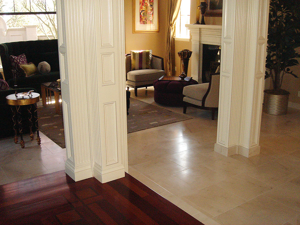 Marble stone tile flooring